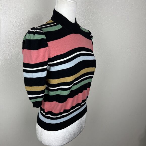 BCBGeneration Skirt Set Women Large Black Pink Striped Sweater Mini Casual - Picture 8 of 16